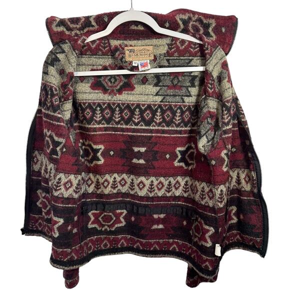 Bear Ridge Outfitters Wool Blend Fleece Full Zip Jacket Womens M Aztec Western - Picture 3 of 9